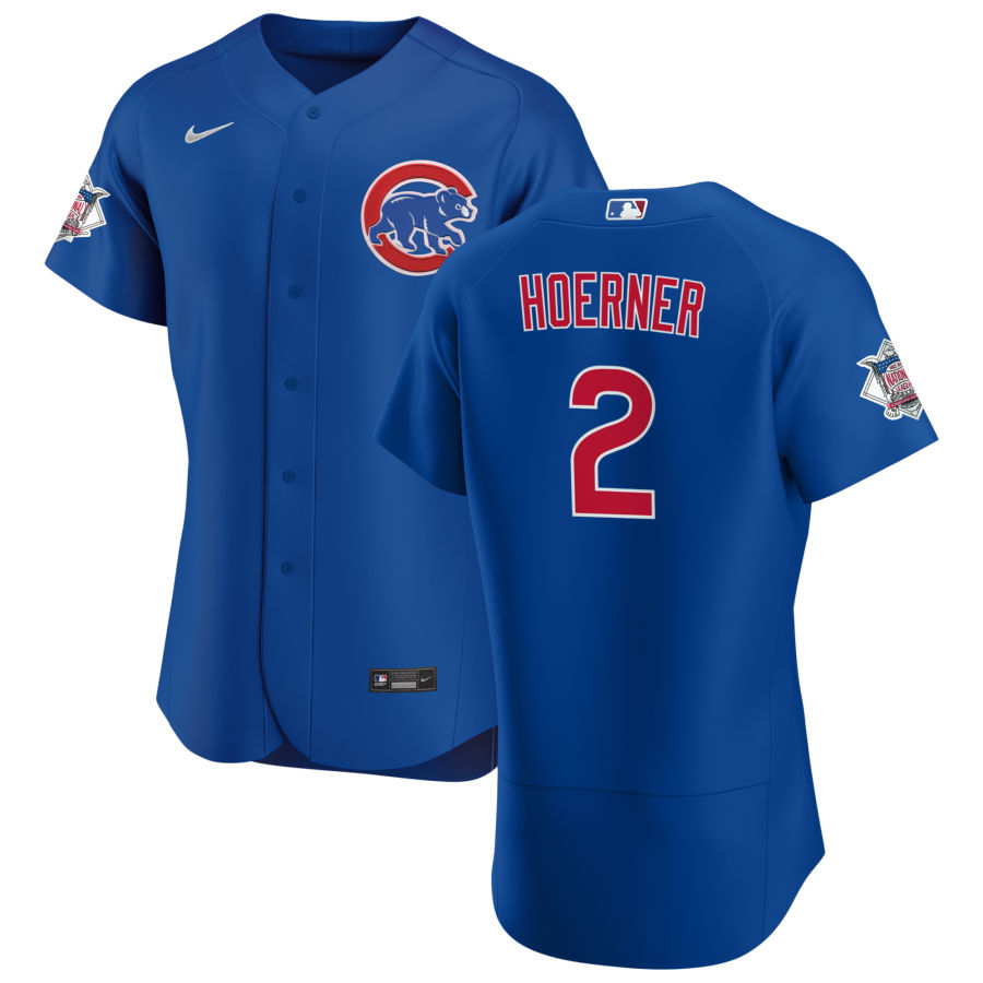 Chicago Cubs #2 Nico Hoerner Men Nike Royal Alternate 2020 Authentic Player Jersey